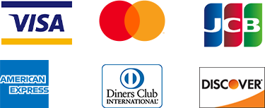 VISA　MasterCard　JCB　AMERICAN EXPRESS　DinersClub　Discover